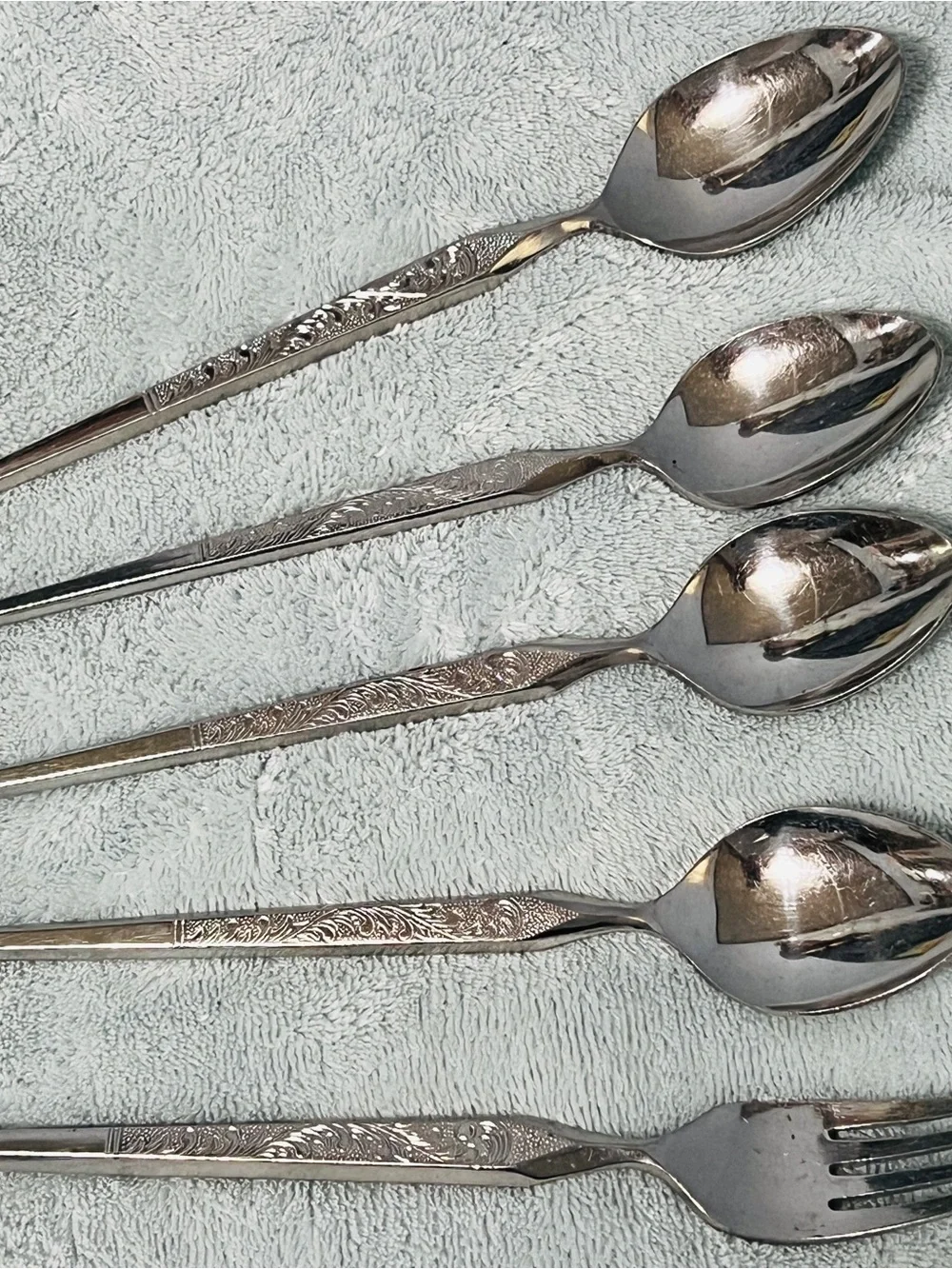 Vintage Stanley Roberts Winthrop Stainless Flatware Japan 4 Spoons 1 Fork